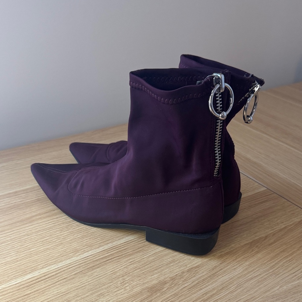 Elegant Wine/Purple ZARA Ankle Boots